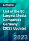 List of the 80 Largest Media Companies Germany [2023 Update] - Product Image
